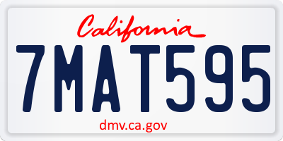 CA license plate 7MAT595