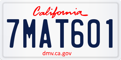 CA license plate 7MAT601