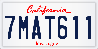 CA license plate 7MAT611