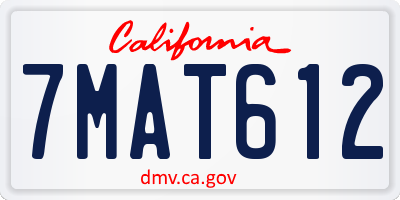 CA license plate 7MAT612