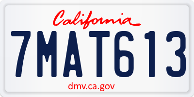 CA license plate 7MAT613