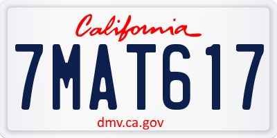 CA license plate 7MAT617