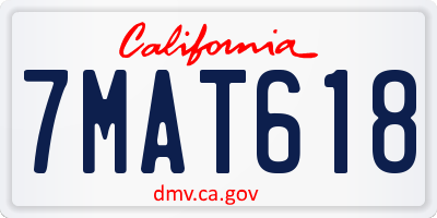 CA license plate 7MAT618