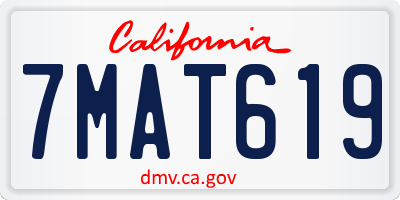CA license plate 7MAT619