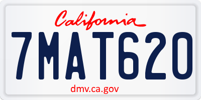 CA license plate 7MAT620