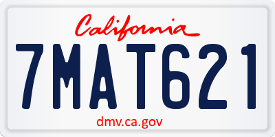 CA license plate 7MAT621