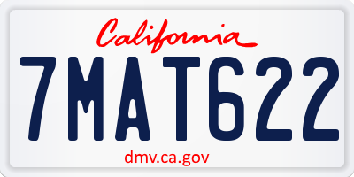 CA license plate 7MAT622