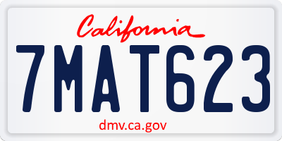 CA license plate 7MAT623