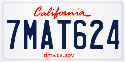 CA license plate 7MAT624