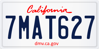 CA license plate 7MAT627