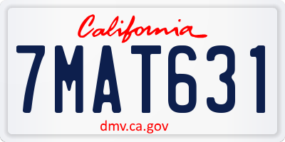 CA license plate 7MAT631
