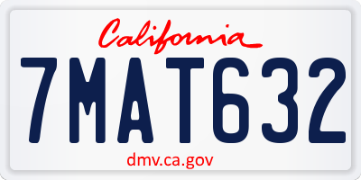 CA license plate 7MAT632