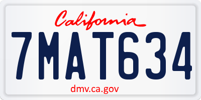 CA license plate 7MAT634