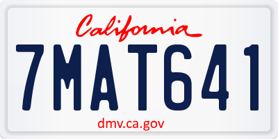 CA license plate 7MAT641