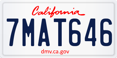 CA license plate 7MAT646