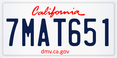 CA license plate 7MAT651