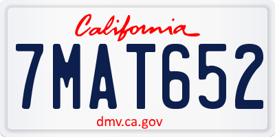 CA license plate 7MAT652