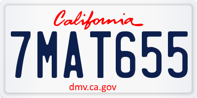 CA license plate 7MAT655