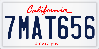 CA license plate 7MAT656