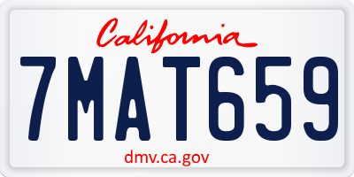 CA license plate 7MAT659