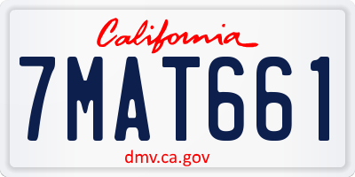 CA license plate 7MAT661