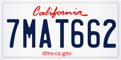 CA license plate 7MAT662