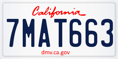 CA license plate 7MAT663