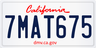 CA license plate 7MAT675