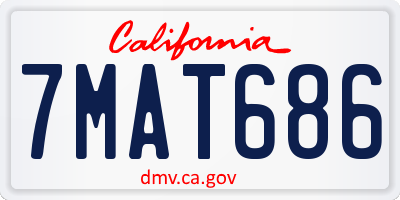 CA license plate 7MAT686