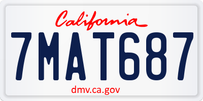 CA license plate 7MAT687