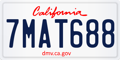 CA license plate 7MAT688