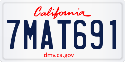 CA license plate 7MAT691