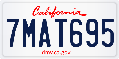 CA license plate 7MAT695