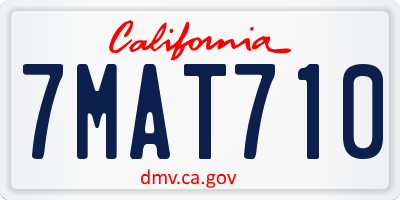 CA license plate 7MAT710