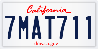 CA license plate 7MAT711