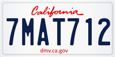 CA license plate 7MAT712
