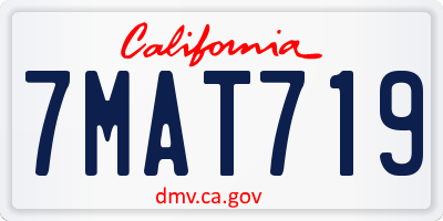 CA license plate 7MAT719