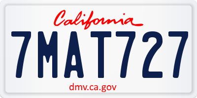 CA license plate 7MAT727