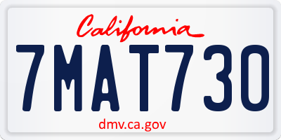 CA license plate 7MAT730