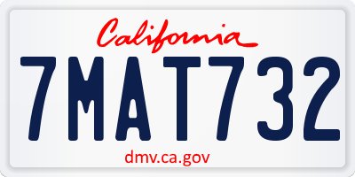 CA license plate 7MAT732