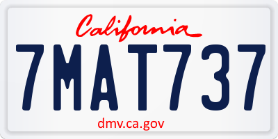 CA license plate 7MAT737