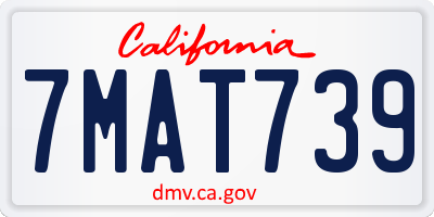 CA license plate 7MAT739