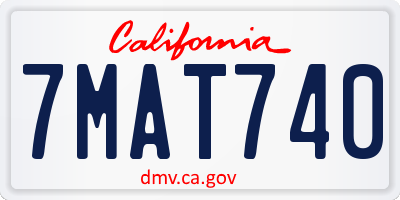 CA license plate 7MAT740