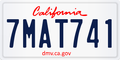 CA license plate 7MAT741