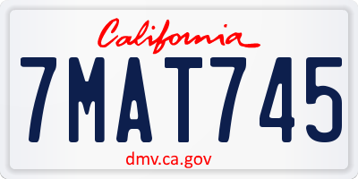 CA license plate 7MAT745