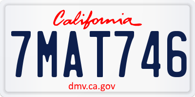 CA license plate 7MAT746