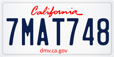 CA license plate 7MAT748