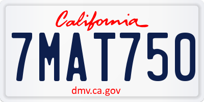 CA license plate 7MAT750