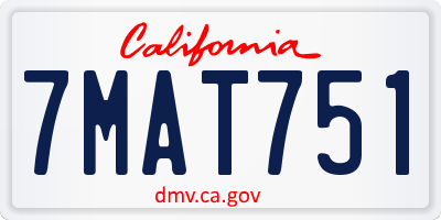 CA license plate 7MAT751