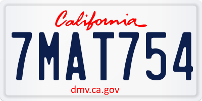 CA license plate 7MAT754